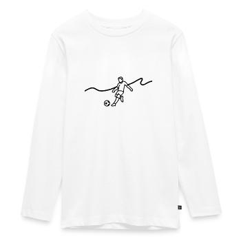 Fussballspieler - Teenager Premium Bio Langarmshirt - Weiß - Vorne - AI Model Kid Female (0cm)