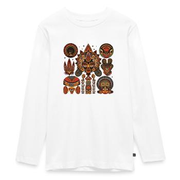 Design traditionnel Africain - T-shirt manches longues Premium Ado - blanc - Devant - AI Model Kid Female (0cm)