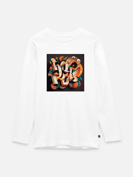 Graffiti - Teenager Premium Bio Langarmshirt - Weiß