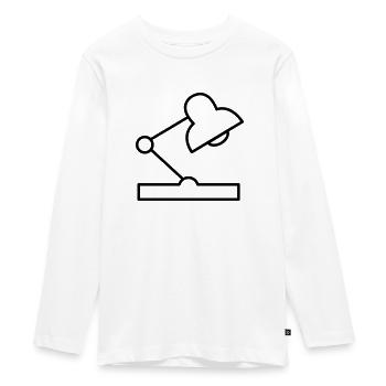 desk lamp - Teenager Premium Organic Long Sleeve Shirt - white - Front - AI Model Kid Female (0cm)