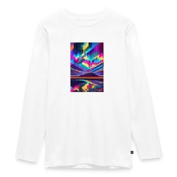 psychedelic glitch of pixels - T-shirt manches longues Premium Ado - blanc - Devant - AI Model Kid Female (0cm)