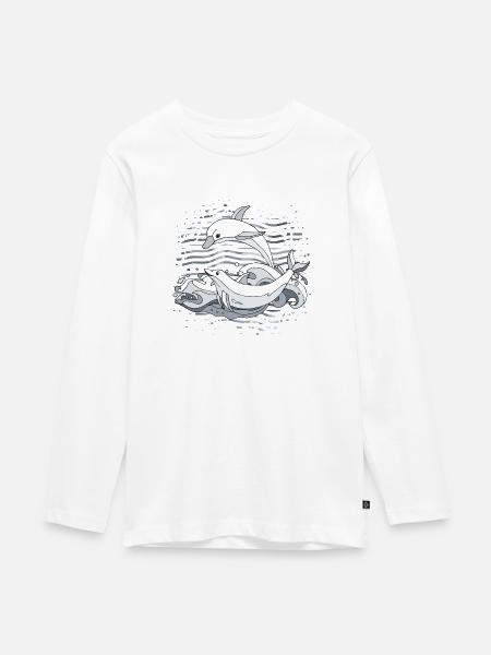 Delphine - Teenager Premium Bio Langarmshirt - Weiß