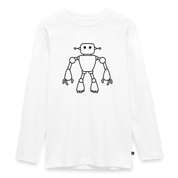 Robot Man - T-shirt manches longues Premium Ado - blanc - Devant - AI Model Kid Female (0cm)