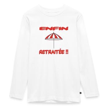 Enfin retraité !!! - T-shirt manches longues Premium Ado - blanc - Devant - AI Model Kid Female (0cm)