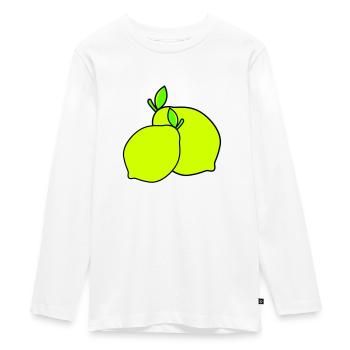 lemons - Teenager Premium Organic Long Sleeve Shirt - white - Front - AI Model Kid Female (0cm)