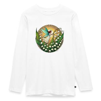 Maiglöckchen Fee - Teenager Premium Bio Langarmshirt - Weiß - Vorne - AI Model Kid Female (0cm)