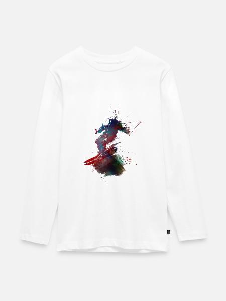 Ski Wintersport - Teenager Premium Bio Langarmshirt - Weiß