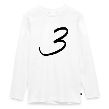 zahl_dani_3 - Teenager Premium Bio Langarmshirt - Weiß - Vorne - AI Model Kid Female (0cm)