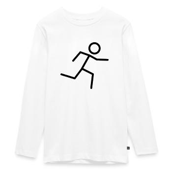running_f1 - Teenager Premium Organic Long Sleeve Shirt - white - Front - AI Model Kid Female (0cm)