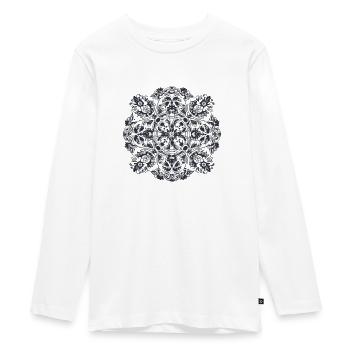 Portuguese Mandala - Teenager Premium Organic Long Sleeve Shirt - white - Front - AI Model Kid Female (0cm)