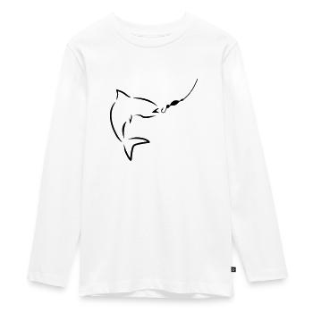 Fishing - Teenager Premium Bio Langarmshirt - Weiß - Vorne - AI Model Kid Female (0cm)