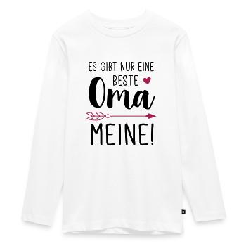 Es gibt nur eine Beste Oma - Meine! / Beste Oma - Teenager Premium Bio Langarmshirt - Weiß - Vorne - AI Model Kid Female (0cm)