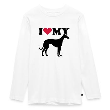 Italian Greyhound - T-shirt manches longues Premium Ado - blanc - Devant - AI Model Kid Female (0cm)
