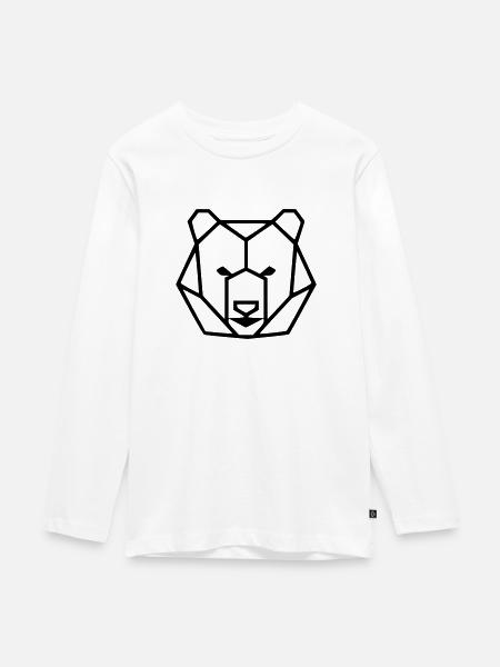 Grizzlyracing - Teenager Premium Bio Langarmshirt - Weiß