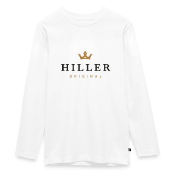 Logo original de la famille Hiller - T-shirt manches longues Premium Ado - blanc - Devant - AI Model Kid Female (0cm)