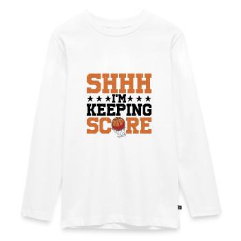 Chut, je garde le score 22 - T-shirt manches longues Premium Ado - blanc - Devant - AI Model Kid Female (0cm)