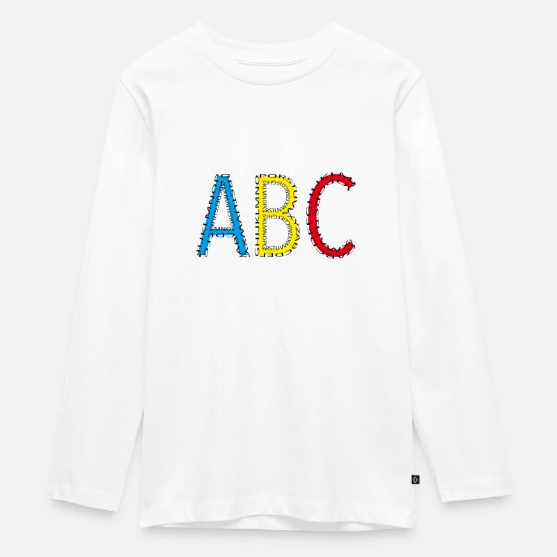 ABC - Retour à l’école - Écolier - T-shirt manches longues Premium Ado - blanc