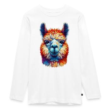 Alpaga - T-shirt manches longues Premium Ado - blanc - Devant - AI Model Kid Female (0cm)