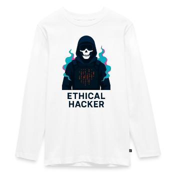 Ethical Hacker - Cybersecurity - Teenager Premium Organic Long Sleeve Shirt - white - Front - AI Model Kid Female (0cm)