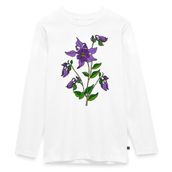 Blumen - Teenager Premium Bio Langarmshirt - Weiß - Vorne - AI Model Kid Female (0cm)