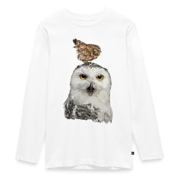 Nächtliche Raubvögel - Teenager Premium Bio Langarmshirt - Weiß - Vorne - AI Model Kid Female (0cm)