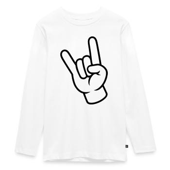 Hand Sign Party - Teenager Premium Organic Long Sleeve Shirt - white - Front - AI Model Kid Female (0cm)