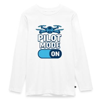 Pilot Mode On – FPV Drohnen-Motiv im Tech-Stil - Teenager Premium Bio Langarmshirt - Weiß - Vorne - AI Model Kid Female (0cm)