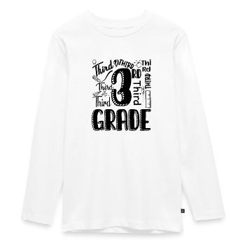 Third Grade - Teenager Premium Organic Long Sleeve Shirt - white - Front - AI Model Kid Female (0cm)