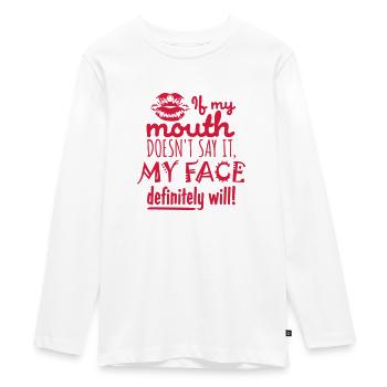 Mon visage le fera certainement - T-shirt manches longues Premium Ado - blanc - Devant - AI Model Kid Female (0cm)