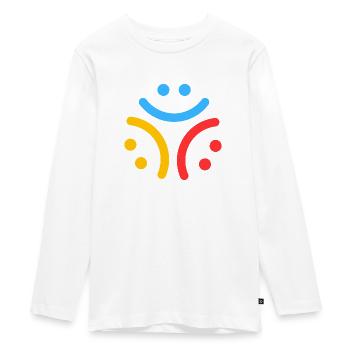 Smile :) Smile :) Smile :) - Teenager Premium Bio Langarmshirt - Weiß - Vorne - AI Model Kid Female (0cm)