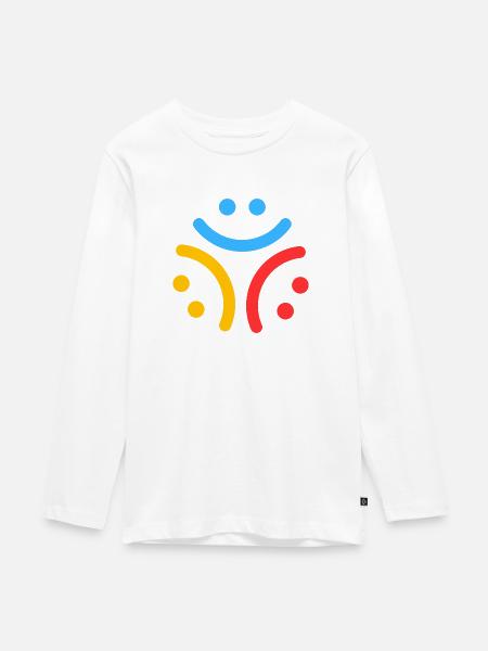 Smile :) Smile :) Smile :) - Teenager Premium Bio Langarmshirt - Weiß