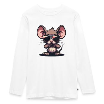 Maus Tier - Teenager Premium Bio Langarmshirt - Weiß - Vorne - AI Model Kid Female (0cm)