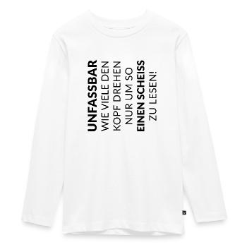Unfassbar wie viele den kopf drehen … (dh) - Teenager Premium Bio Langarmshirt - Weiß - Vorne - AI Model Kid Female (0cm)