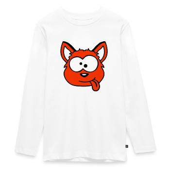 chien renard drôle grimace plisser la langue - T-shirt manches longues Premium Ado - blanc - Devant - AI Model Kid Female (0cm)