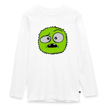 Visage sceptique de monstre poilu - T-shirt manches longues Premium Ado - blanc - Devant - AI Model Kid Female (0cm)