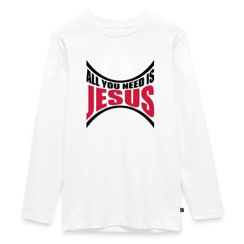 Besoin de Jésus courbé - T-shirt manches longues Premium Ado - blanc - Devant - AI Model Kid Female (0cm)