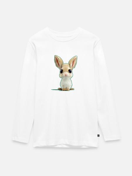 extrem süßer Hase - Teenager Premium Bio Langarmshirt - Weiß