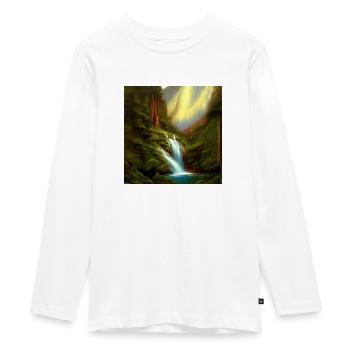 Wasserfall - Teenager Premium Bio Langarmshirt - Weiß - Vorne - AI Model Kid Female (0cm)