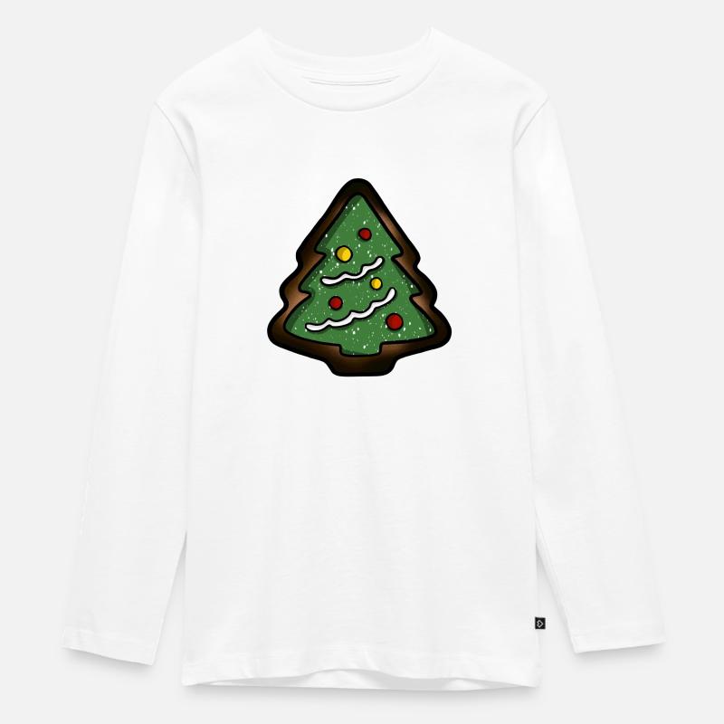 Biscuits de sapin de Noël brûlés - T-shirt manches longues Premium Ado - blanc