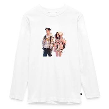 Lovebirds - Teenager Premium Organic Long Sleeve Shirt - white - Front - AI Model Kid Female (0cm)