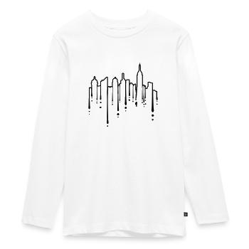 Silhouette Graffiti Skyscrapers - Teenager Premium Organic Long Sleeve Shirt - white - Front - AI Model Kid Female (0cm)