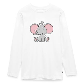Éléphant - T-shirt manches longues Premium Ado - blanc - Devant - AI Model Kid Female (0cm)