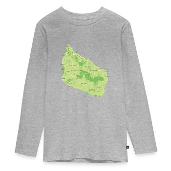 Bornholmer map - Teenager Premium Organic Long Sleeve Shirt - heather grey - Front