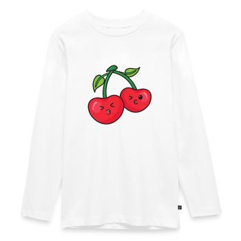Cherry - Teenager Premium Organic Long Sleeve Shirt - white - Front - AI Model Kid Female (0cm)