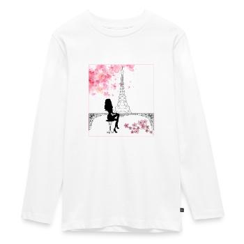 Paris - T-shirt manches longues Premium Ado - blanc - Devant - AI Model Kid Female (0cm)