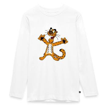 tiger cartoon - Teenager Premium Bio Langarmshirt - Weiß - Vorne - AI Model Kid Female (0cm)