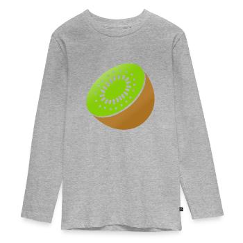 Kiwi - T-shirt manches longues Premium Ado - gris chiné - Devant