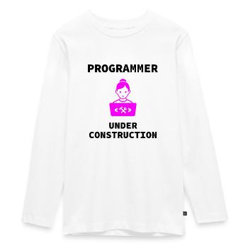 Girl Programmer Under Construction, Dev Girl - Teenager Premium Organic Long Sleeve Shirt - white - Front - AI Model Kid Female (0cm)