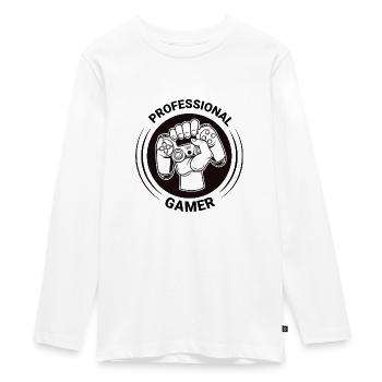 Pro Gamer - Teenager Premium Organic Long Sleeve Shirt - white - Front - AI Model Kid Female (0cm)