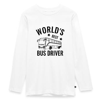 Bester Busfahrer Bus Berufskraftfahrer Geschenk - Teenager Premium Bio Langarmshirt - Weiß - Vorne - AI Model Kid Female (0cm)